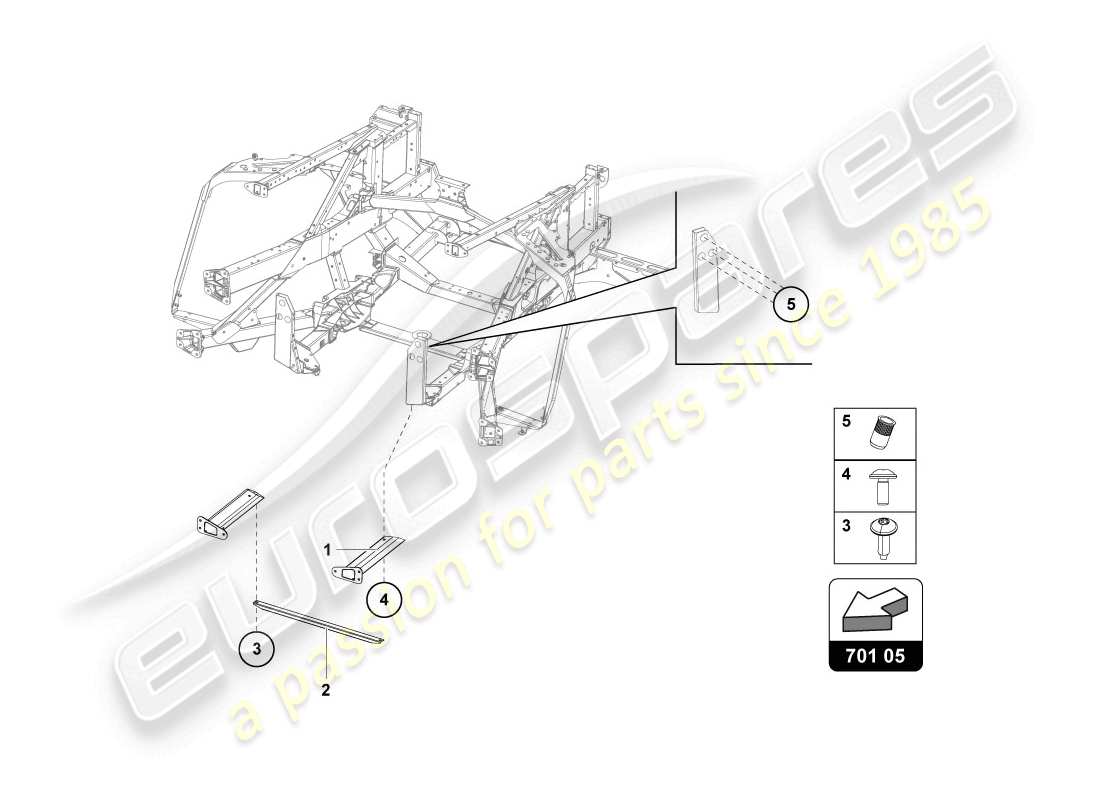 lamborghini lp720-4 coupe 50 (2014) parte trasera del marco de acabado diagrama de piezas