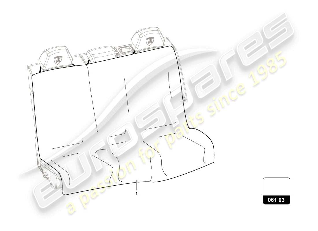 lamborghini urus (accessories) diagrama de piezas de la almohadilla del asiento