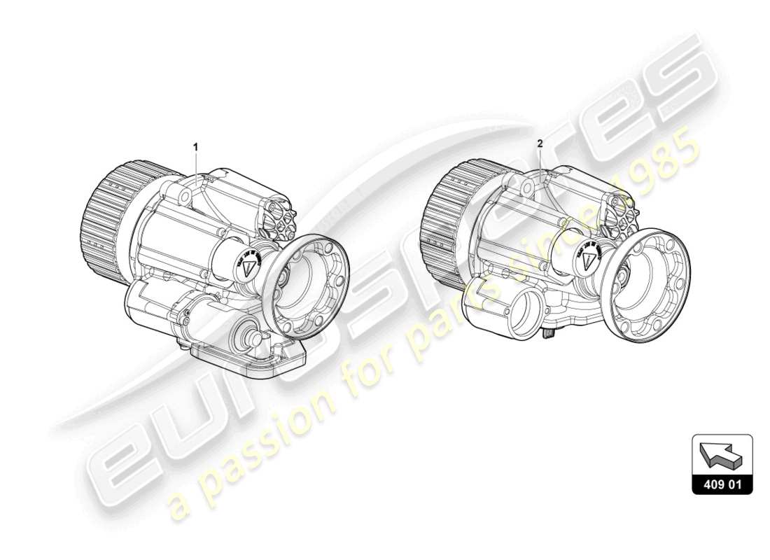 lamborghini lp750-4 sv roadster (2016) diagrama de piezas del diferencial del eje delantero