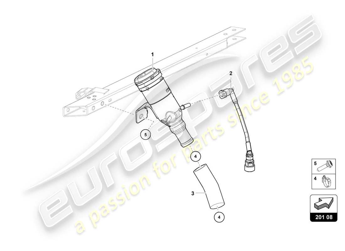 lamborghini lp610-4 avio (2016) cuello de llenado de combustible diagrama de piezas