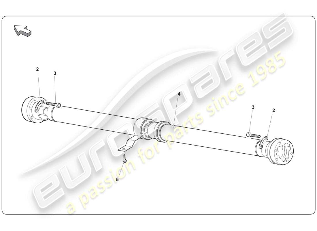 lamborghini super trofeo (2009-2014) eje de accionamiento diagrama de piezas