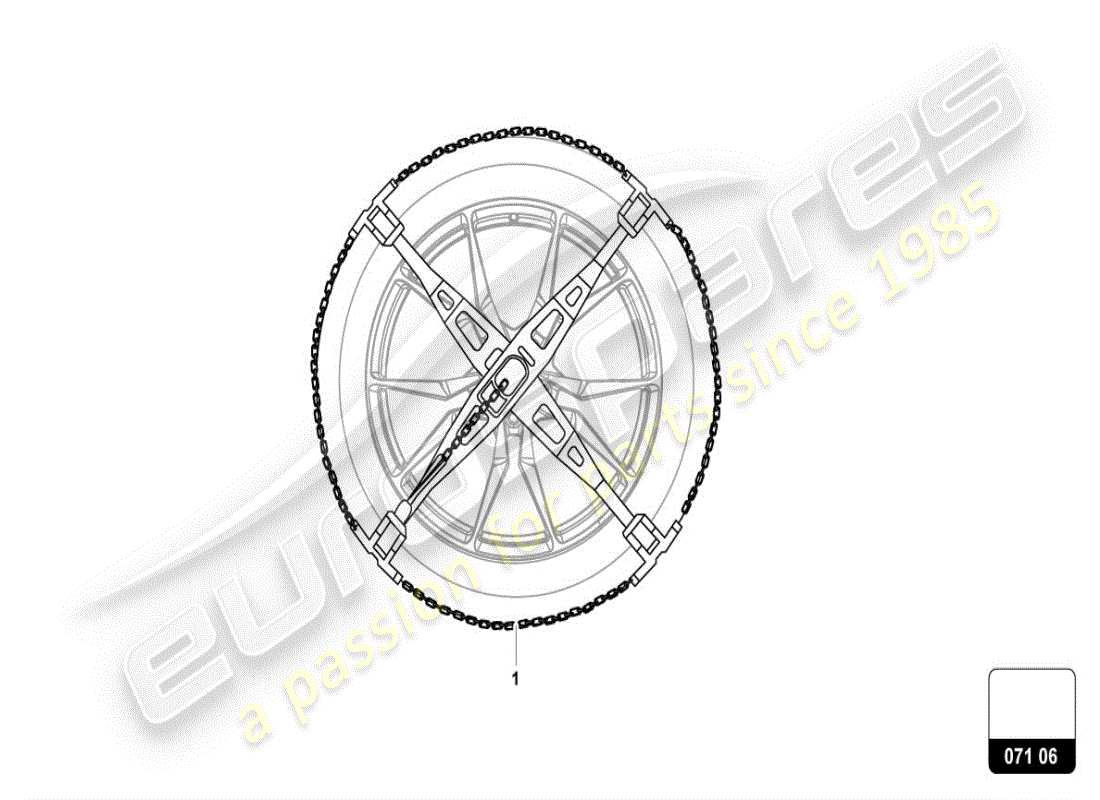lamborghini urus (accessories) diagrama de piezas de cadenas para nieve