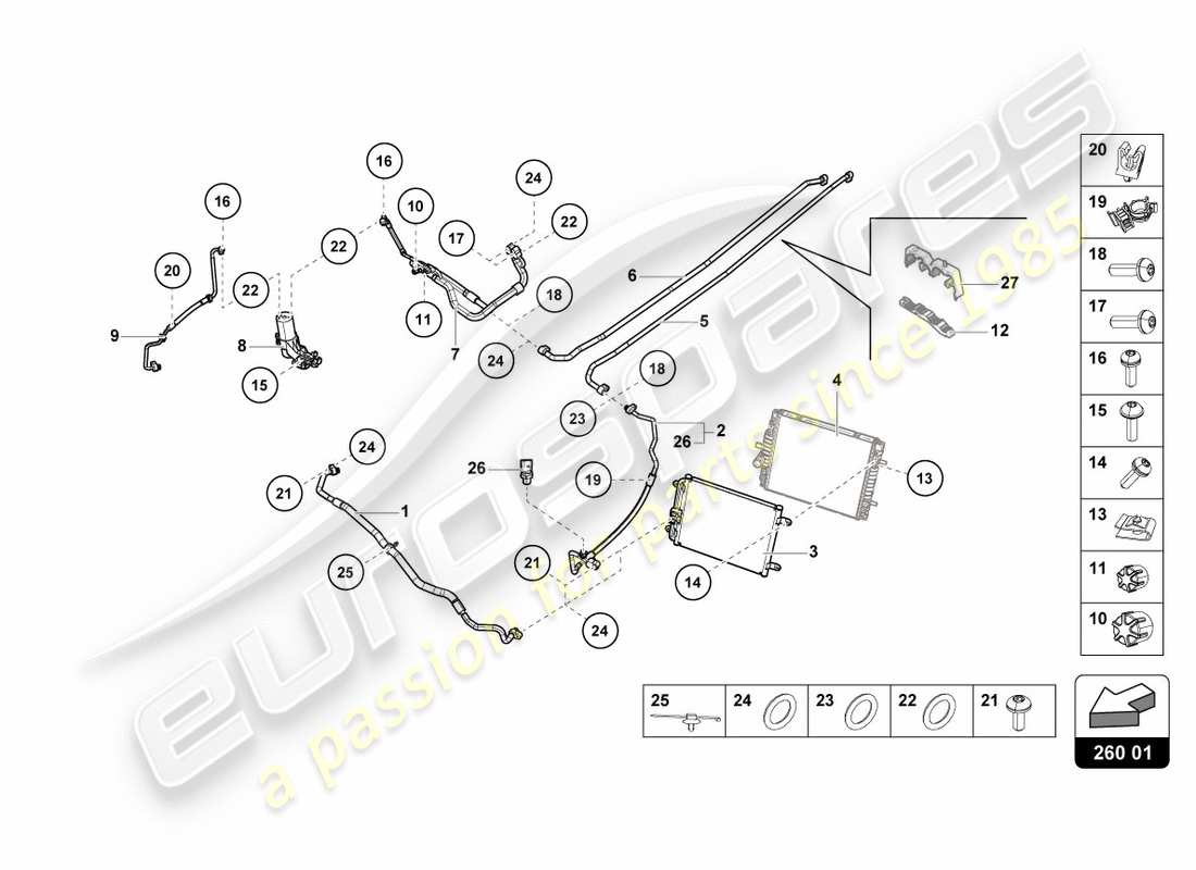 lamborghini lp610-4 avio (2017) diagrama de piezas del condensador de a/c