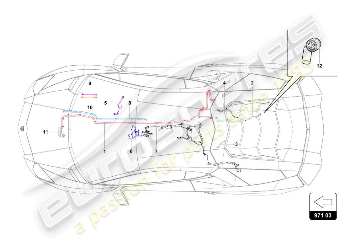 lamborghini lp700-4 roadster (2013) sistema eléctrico diagrama de piezas