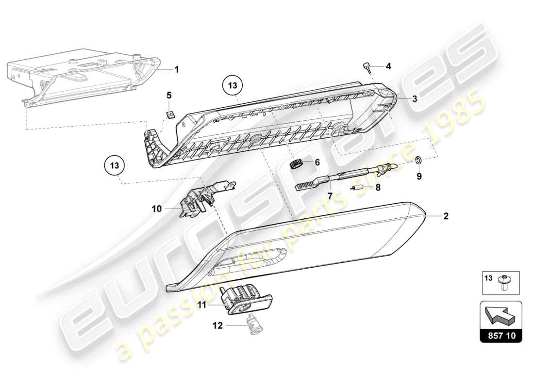 lamborghini 2016 (lp700-4 roadster) guantera diagrama de piezas