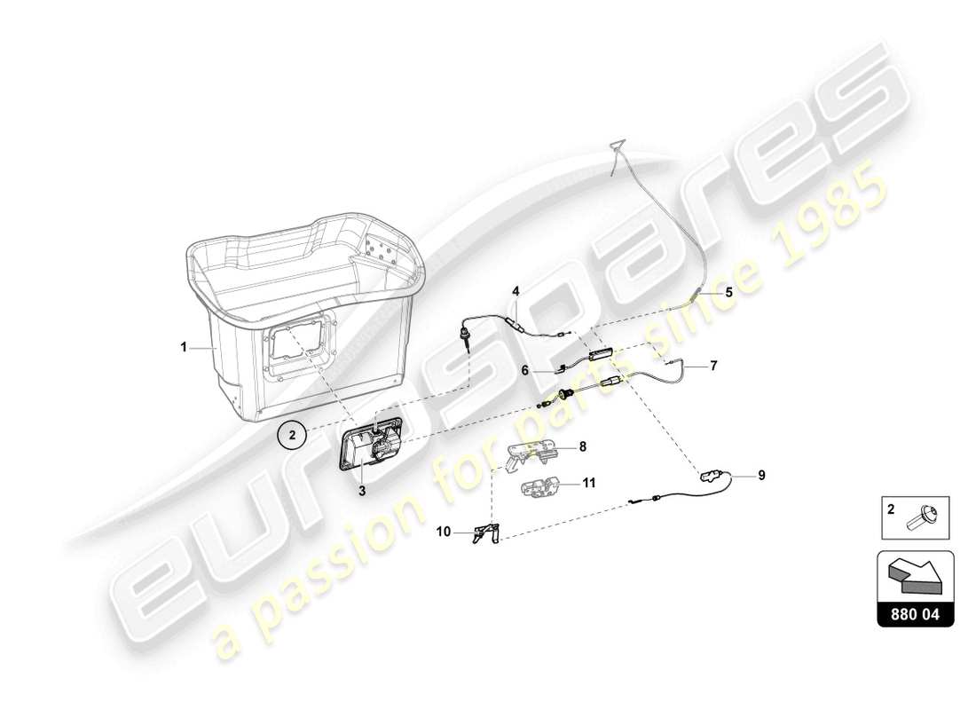 lamborghini lp740-4 s roadster (2020) diagrama de piezas del pecho