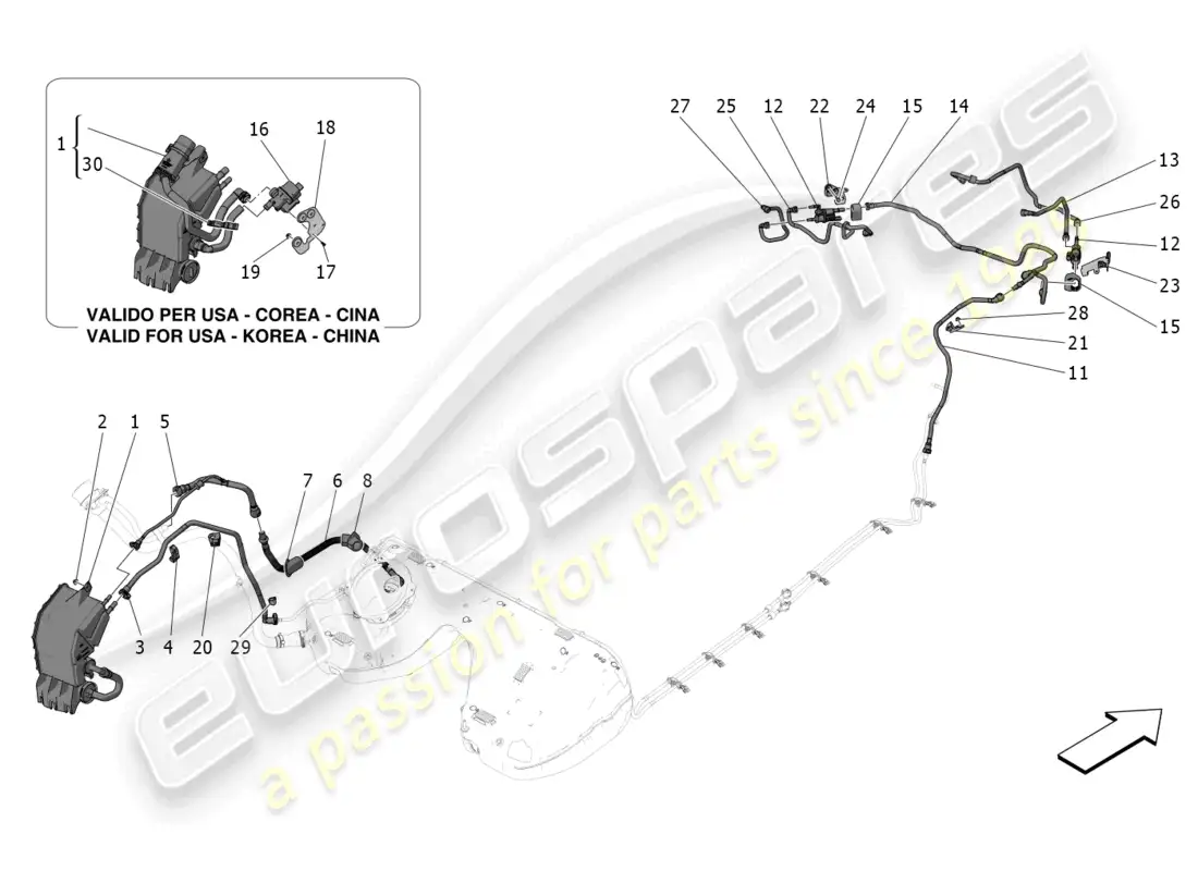 diagrama de pieza que contiene el número de pieza 675002002