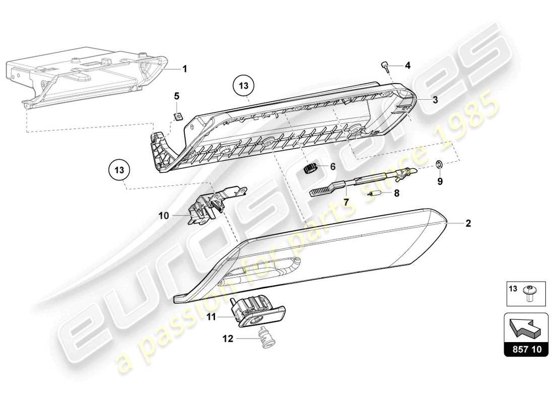 lamborghini lp720-4 coupe 50 (2014) guantera diagrama de piezas