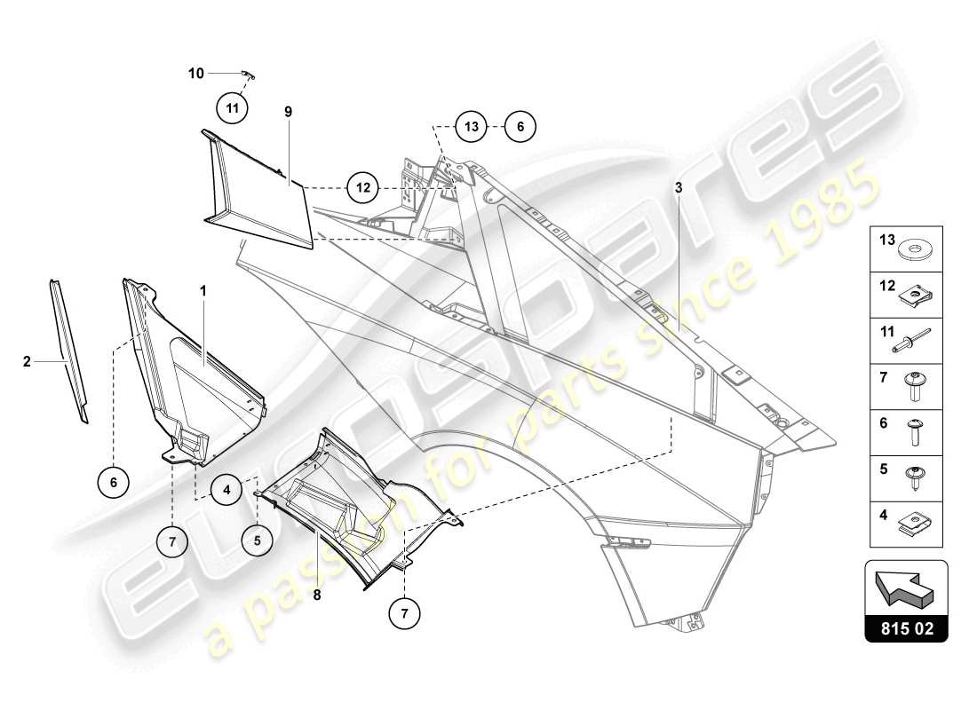lamborghini lp720-4 coupe 50 (2014) placa de embalaje de entrada de aire diagrama de piezas