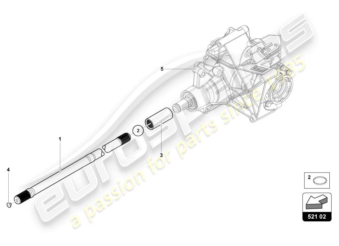 lamborghini 2014 (lp720-4 coupe 50) diagrama de piezas del eje de entrada