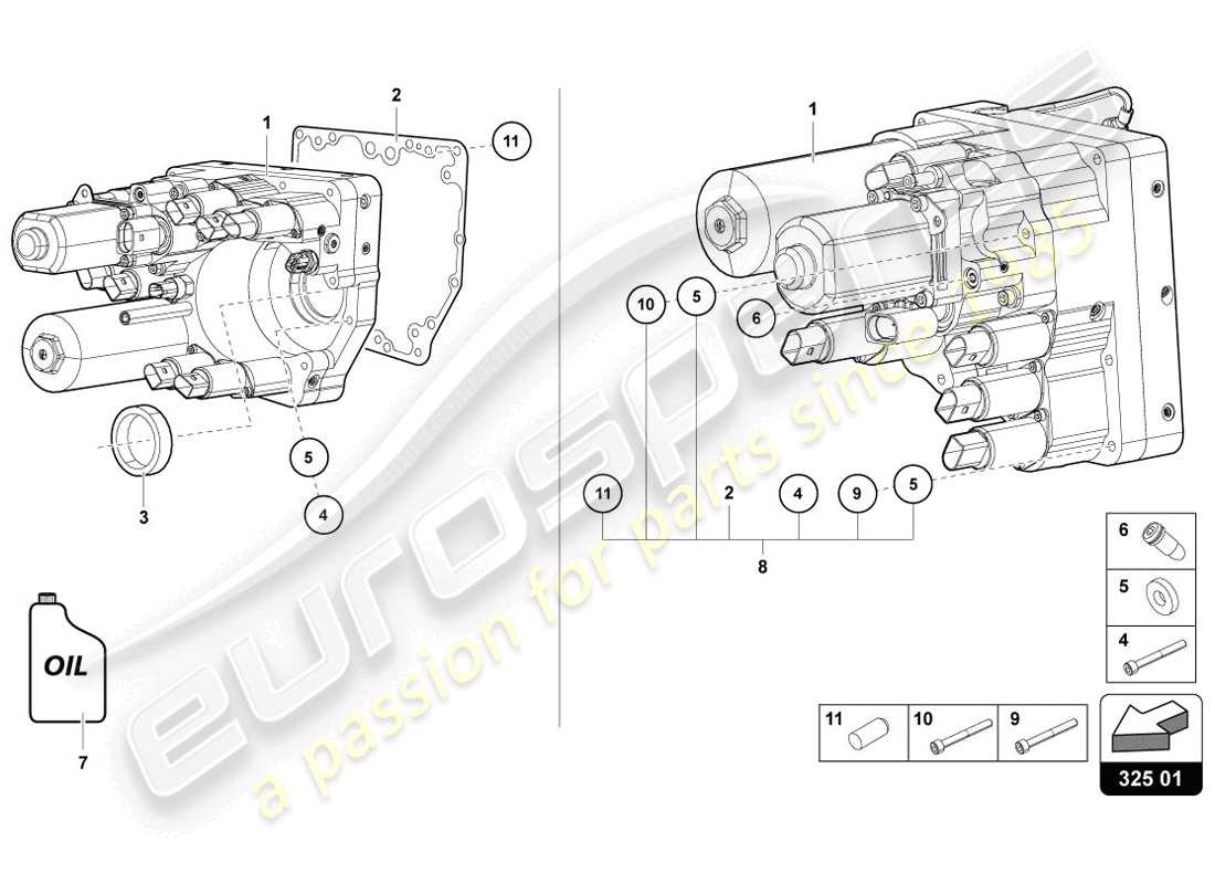 lamborghini 2014 (lp720-4 coupe 50) unidad de control hidráulico diagrama de piezas