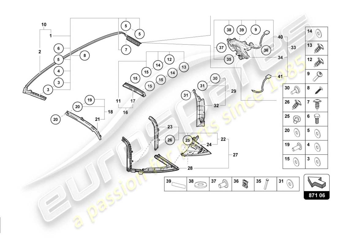 lamborghini 2020 (evo spyder 2wd) diagrama de piezas del sello