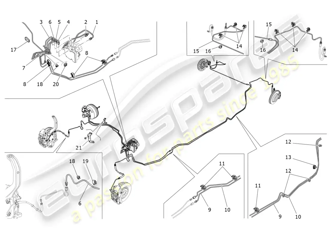 maserati ghibli (2014) líneas diagrama de piezas