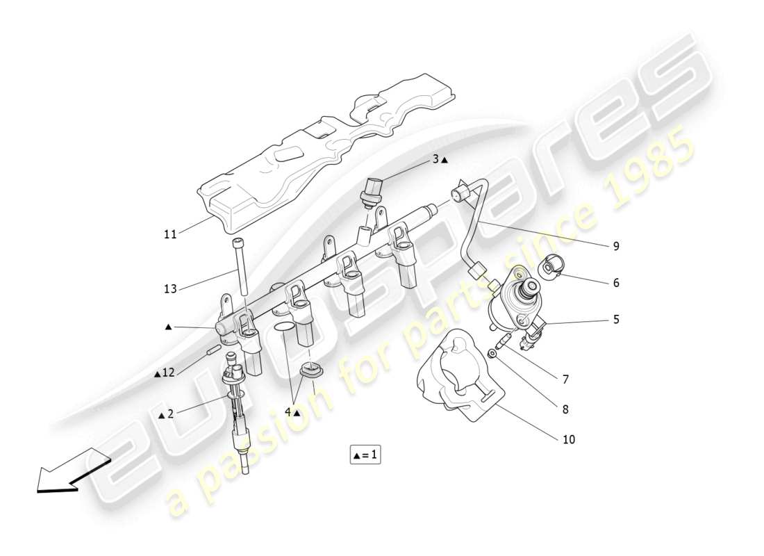 maserati levante gt (2022) diagrama de piezas de bombas de combustible y líneas de conexión