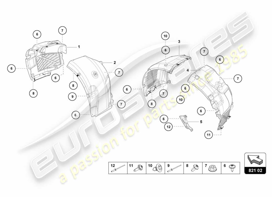 lamborghini lp610-4 avio (2017) guarnecido de la carcasa de la rueda diagrama de piezas
