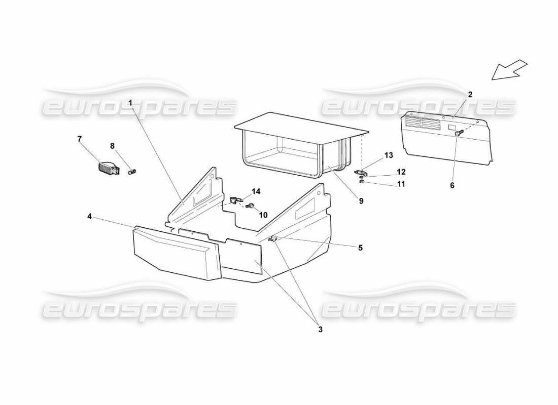 lamborghini murcielago lp670 diagrama de la pieza de cobertura