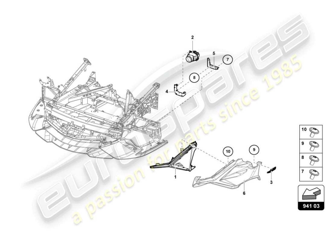 lamborghini sian (2021) diagrama de piezas de faros