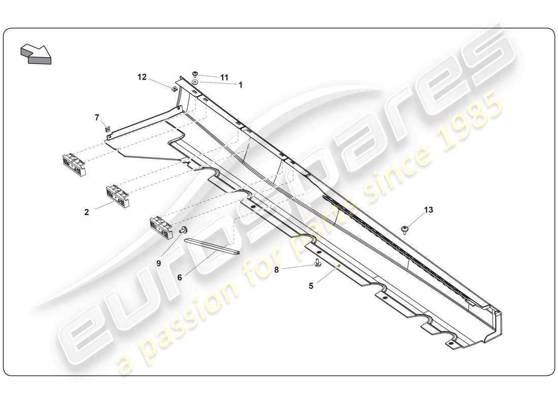 lamborghini super trofeo (2009-2014) miembro lateral externo diagrama de piezas