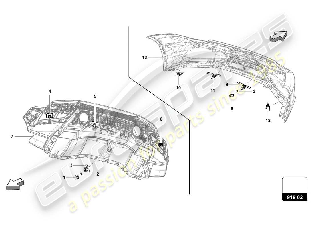 lamborghini 2018 (performante spyder) diagrama de piezas de sensores
