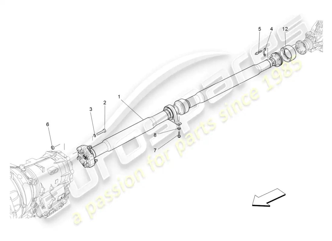maserati ghibli (2014) eje de transmisión diagrama de piezas