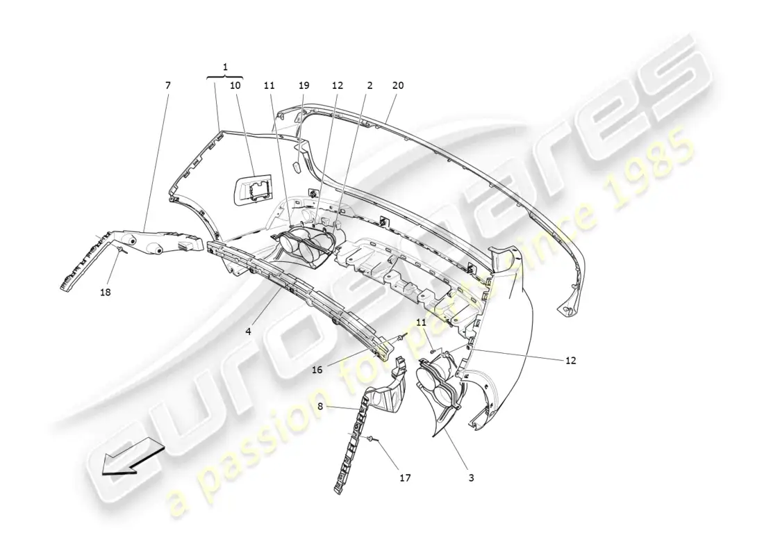 un diagrama de piezas del catálogo de piezas maserati levante trofeo (2020)
