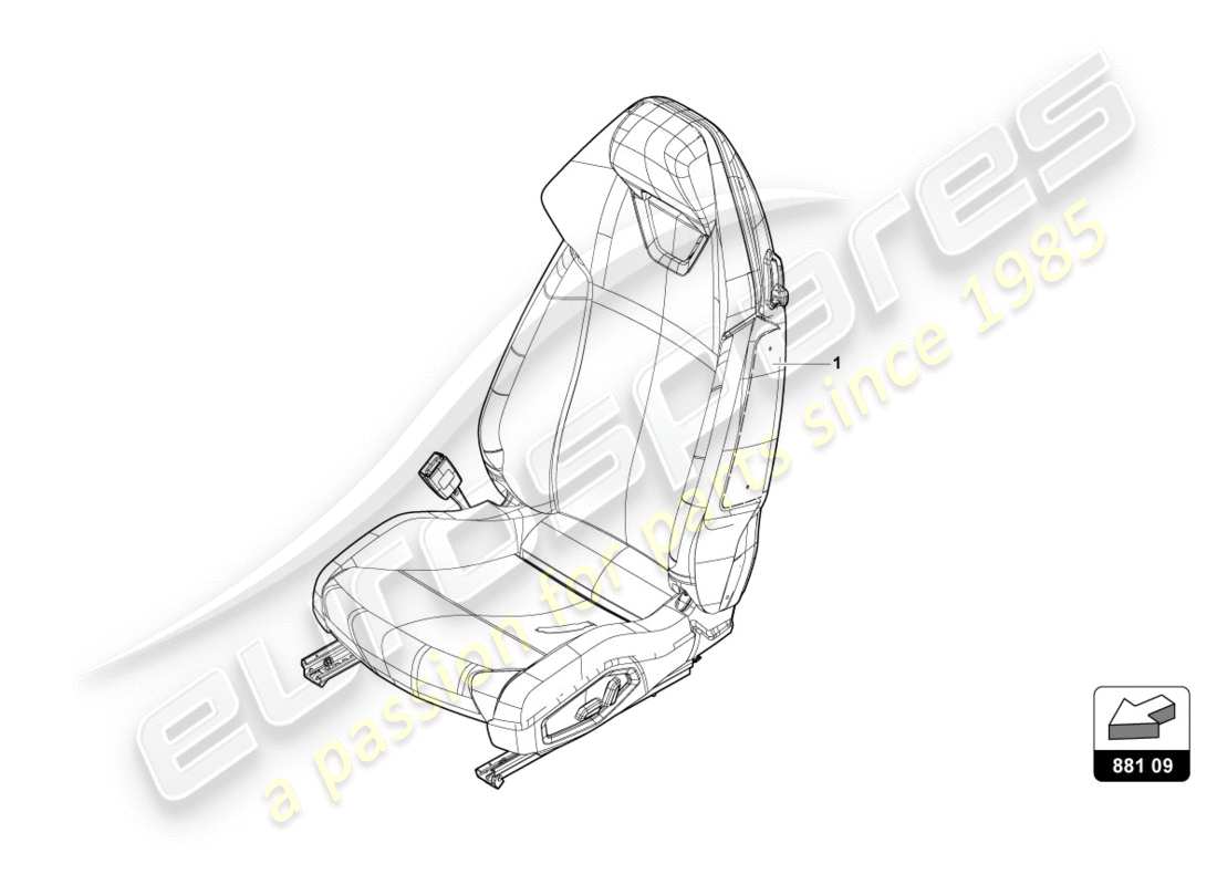 lamborghini lp610-4 avio (2017) asiento 'moldeado avio' diagrama de piezas