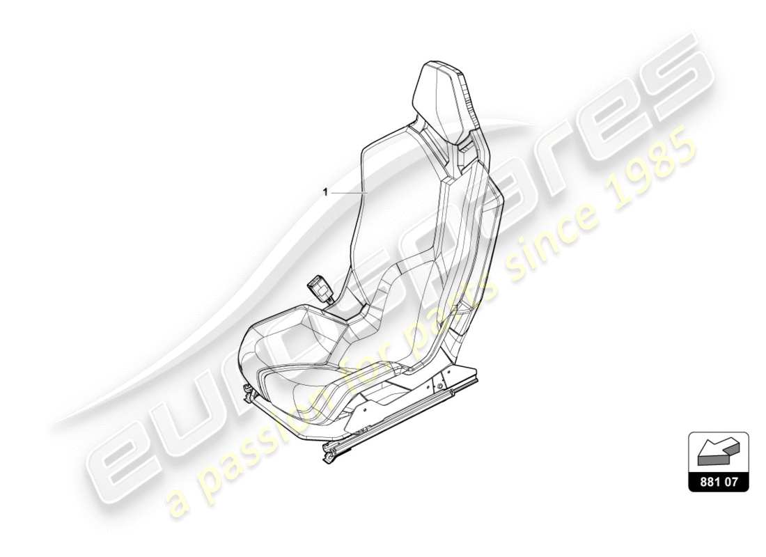 lamborghini 2016 (lp610-4 spyder) diagrama de piezas del asiento deportivo 'asiento de carreras'