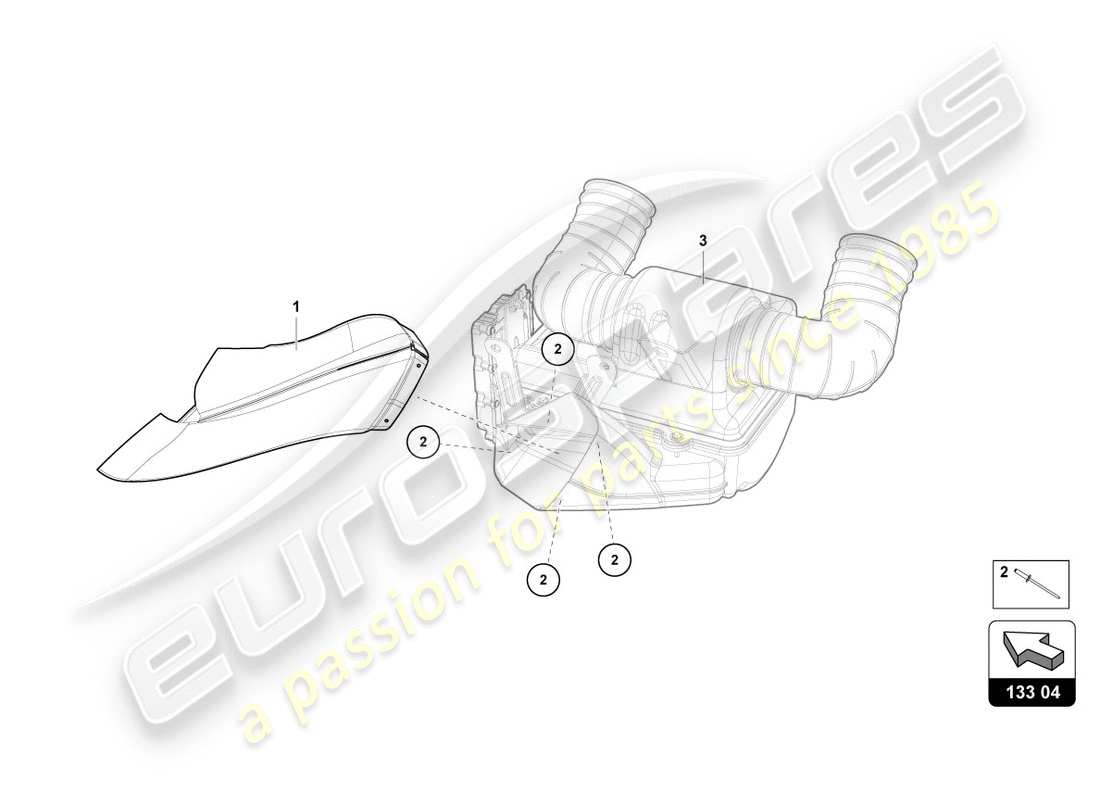 lamborghini centenario roadster (2017) diagrama de pieza del filtro de aire izquierdo