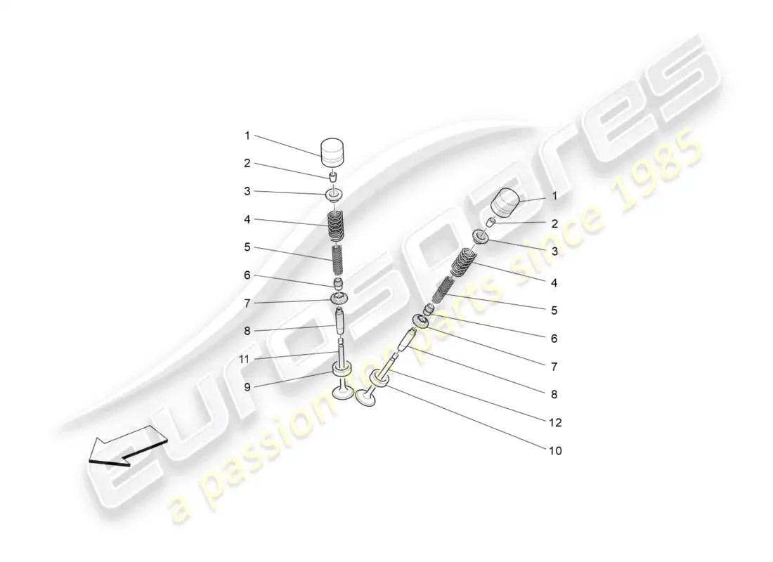 maserati grancabrio mc (2013) valvulas diagrama de piezas