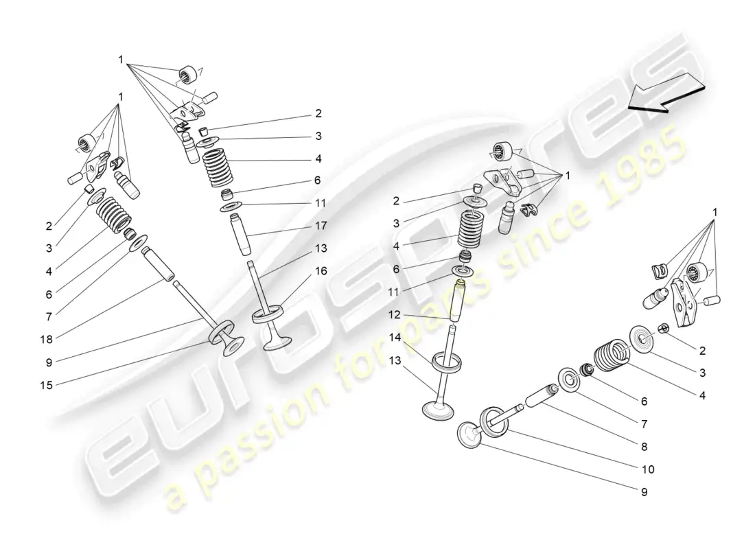 maserati levante modena s (2022) valvulas diagrama de piezas