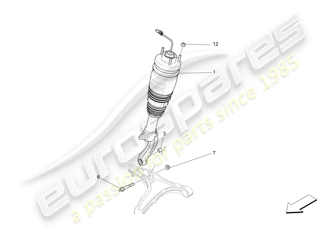 maserati levante (2020) dispositivos amortiguadores delanteros diagrama de piezas