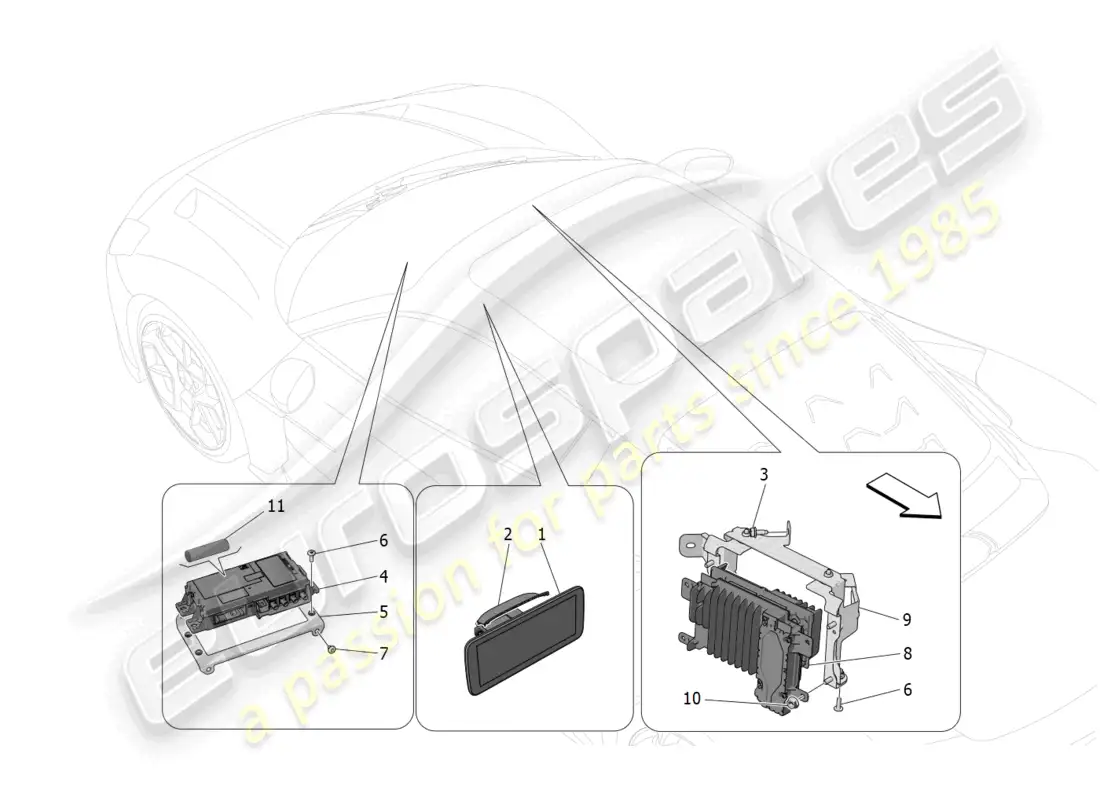 maserati mc20 (2023) sistema de ti diagrama de piezas