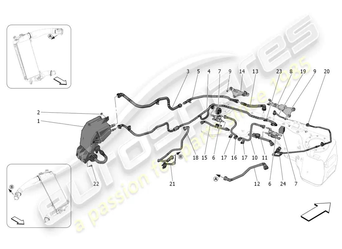 maserati mc20 cielo (2023) fuel vapour recirculation system diagrama de piezas
