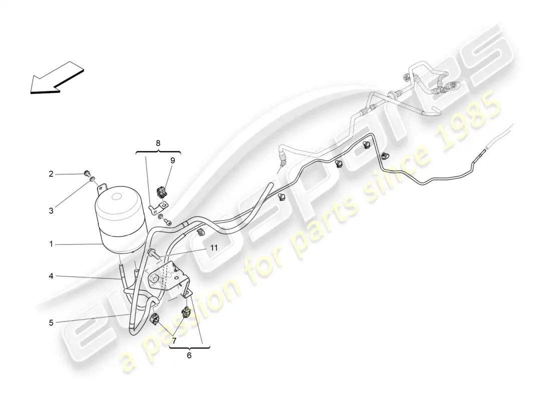 maserati levante (2018) sistema de aire adicional diagrama de piezas