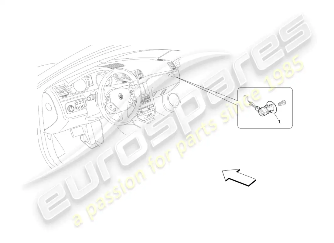 maserati granturismo mc stradale (2012) desactivación del airbag del pasajero diagrama de piezas