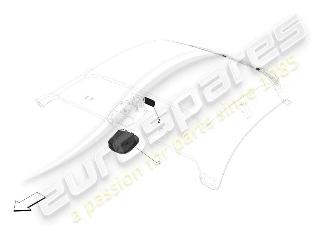 maserati mc20 (2023) dispositivos internos del vehículo diagrama de piezas