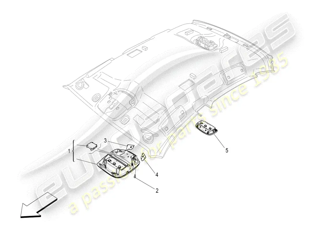 maserati ghibli (2019) dispositivos internos del vehículo diagrama de piezas