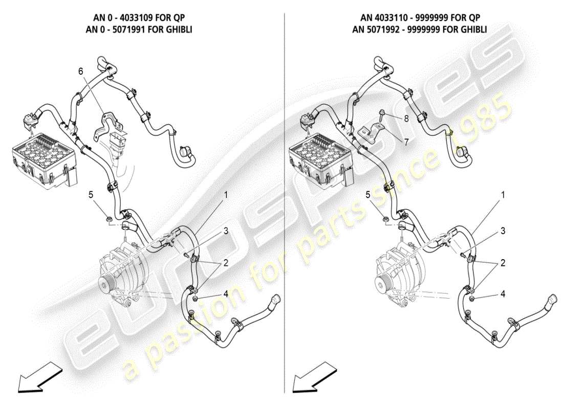 maserati ghibli (2019) cableado principal diagrama de piezas