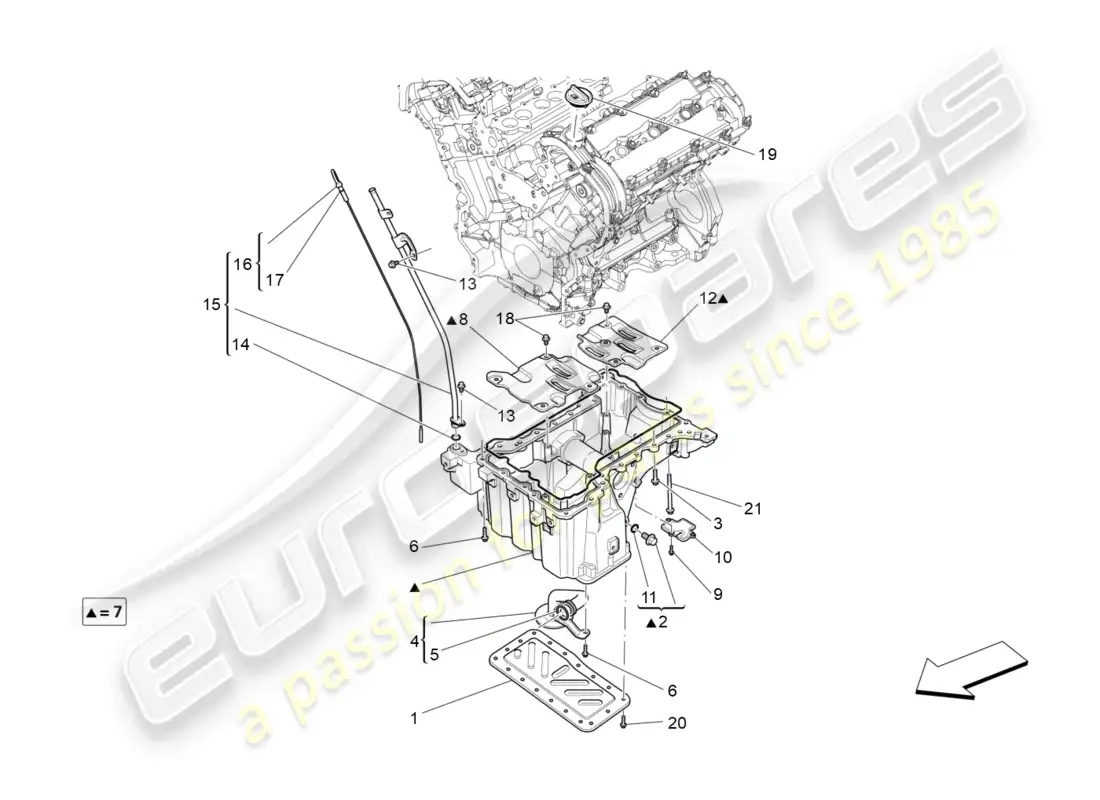 maserati levante (2018) sistema de lubricación: circuito y recogida diagrama de piezas