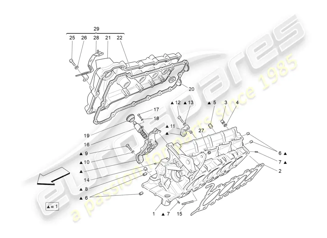 maserati grancabrio mc (2013) culata derecha diagrama de piezas