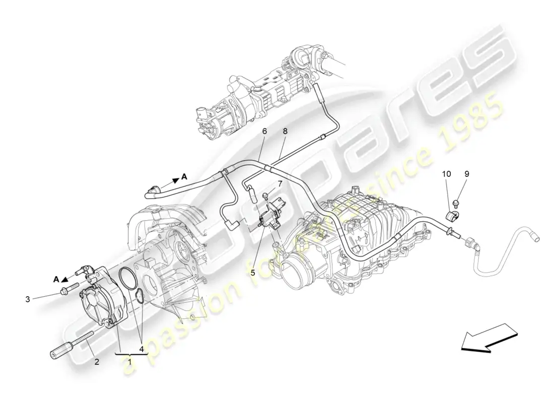 maserati levante (2018) sistema de aire adicional diagrama de piezas