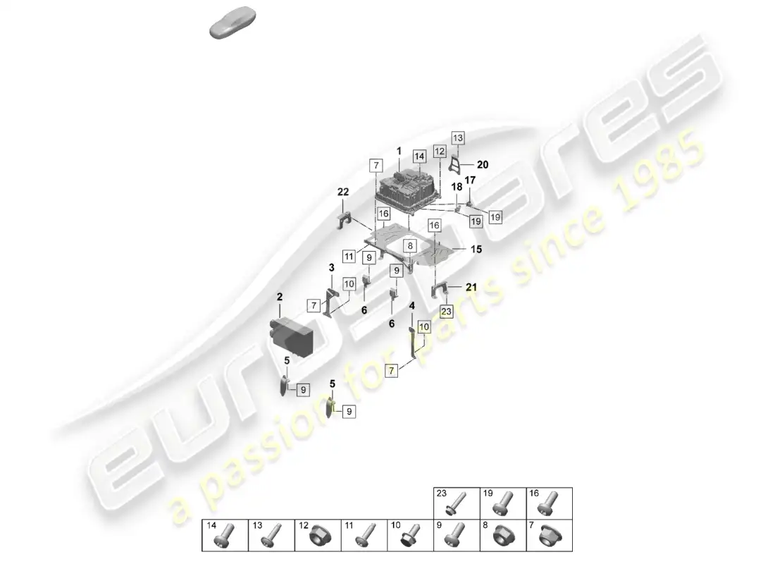 porsche 2025 (taycan 9j1-2) cargador para batería de alto voltaje módulo de salida diagrama de piezas