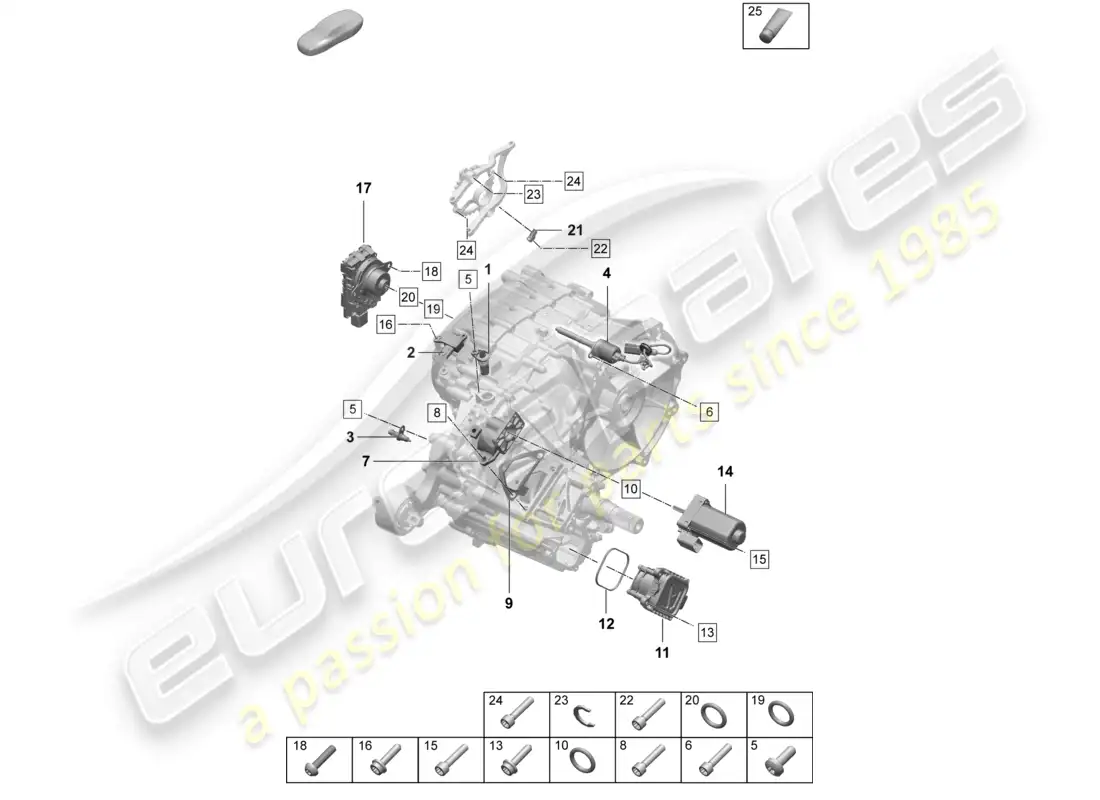 porsche 2026 (taycan 9j1-2) sensores del diferencial del eje trasero elemento de control del acelerador diagrama de piezas