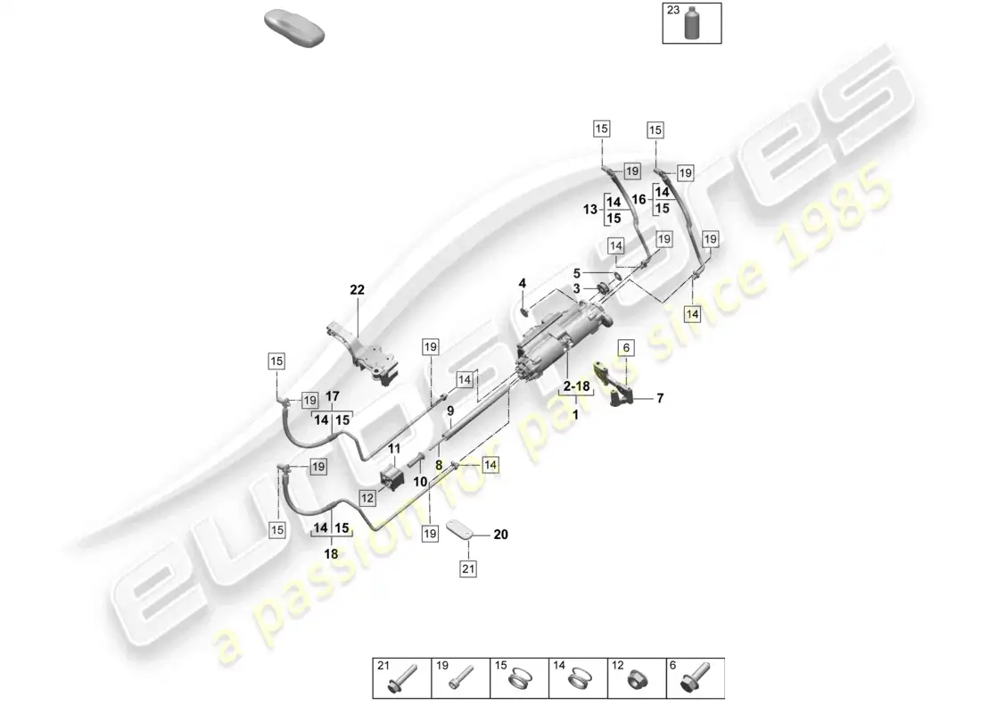 porsche 2026 (taycan 9j1-2) control de amortiguación eléctrica activa diagrama de piezas