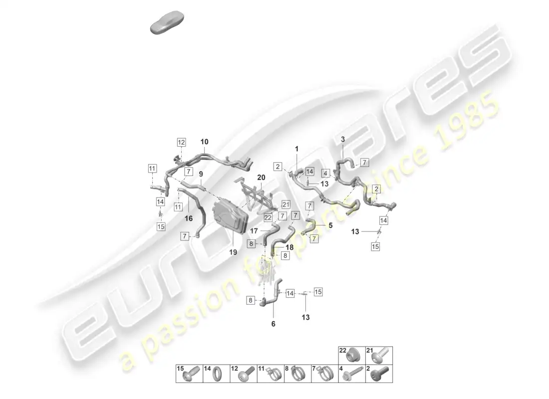porsche 2023 (taycan 9j1-1) tubo refrigerante manguera de calefacción calentador d - mj 2021>> diagrama de piezas