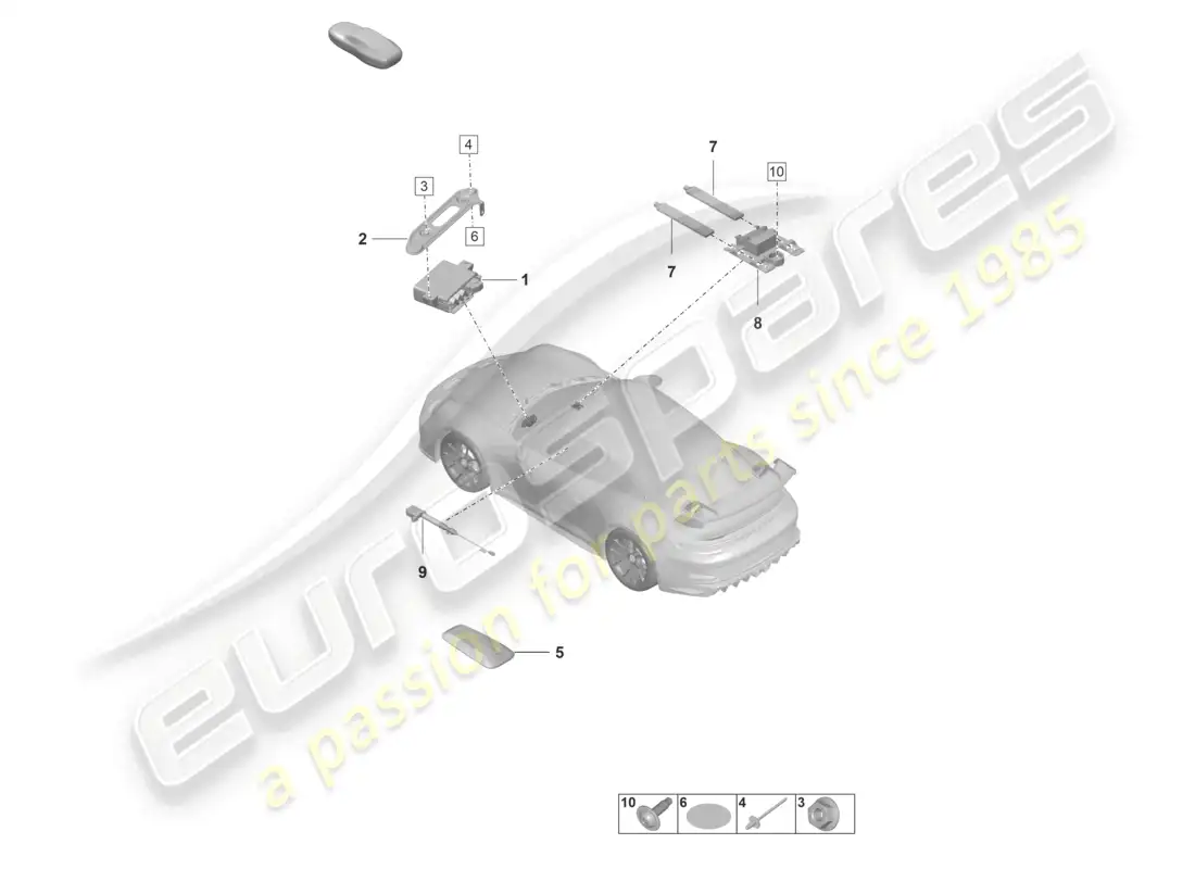 porsche 2024 (992-2 gt3/rs/st) partes individuales vts seguimiento de vehículos tarjeta de conductor diagrama de piezas