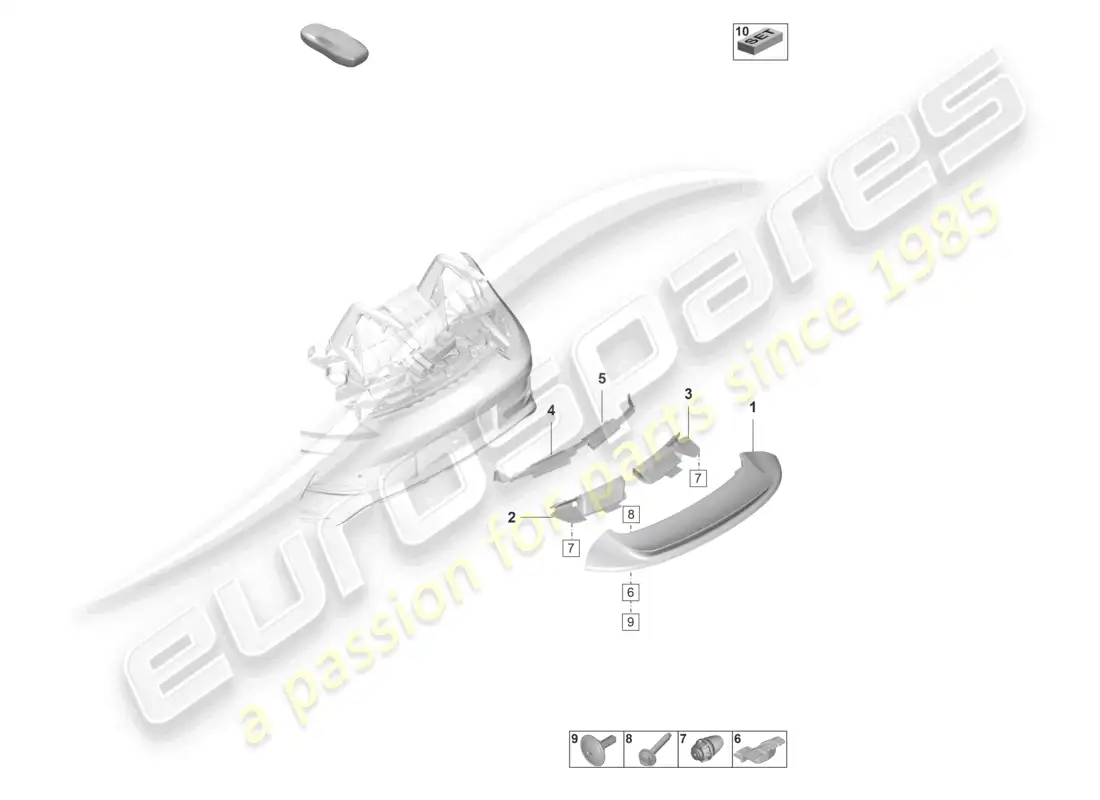 porsche 2022 (992-1 gt3/rs/st) diagrama de piezas del spoiler trasero