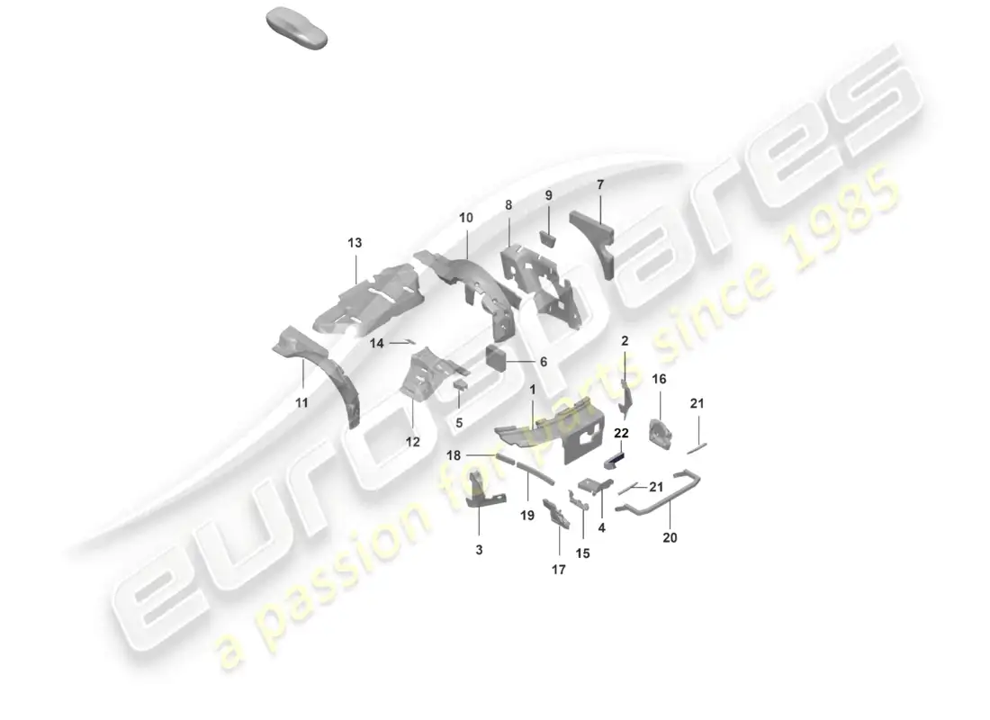 porsche 2024 (992-2 gt3/rs/st) absorbente de sonido cuerpo amortiguador diagrama de piezas
