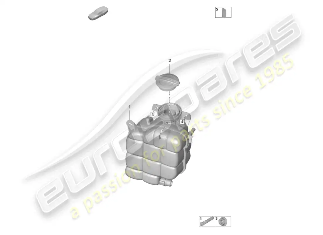 porsche 2022 (taycan 9j1-1) tanque de expansión de refrigerante diagrama de piezas