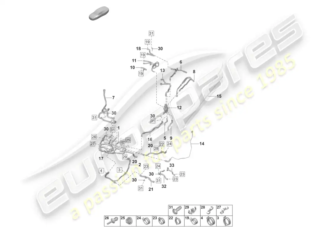 porsche 2022 (taycan 9j1-1) tubo de refrigerante d >>- mj 2020 diagrama de piezas